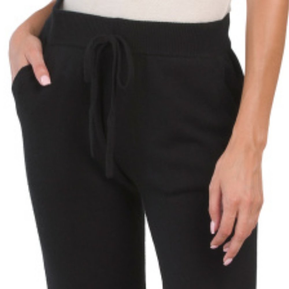 NWT TAHARI Light Heather black Cashmere Joggers 863mo - Picture 3 of 4